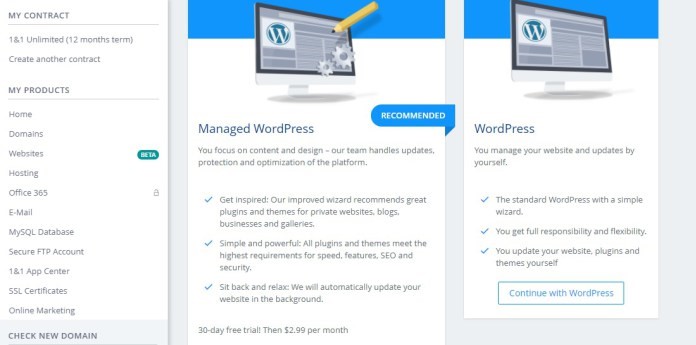 Blog WordPress 1&1