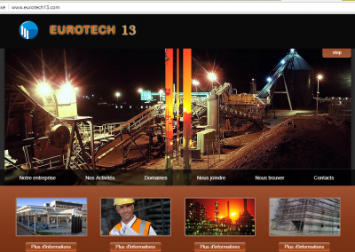 Site internet de la société Eurotech13 à Istres qui est spécialiste de l'échafaudage, calorifuge et peinture industrielle.